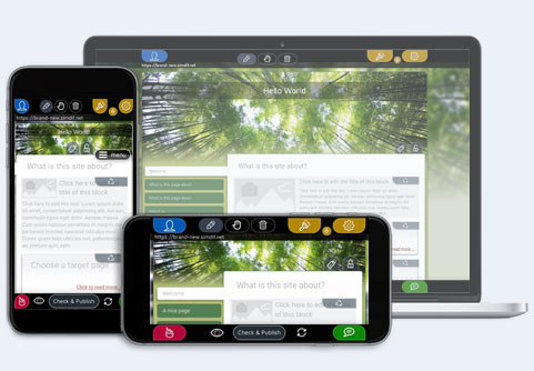 Creeu un lloc web amb SimDif, l’aplicació del creador de llocs web que funciona en telèfons i en ordinadors.